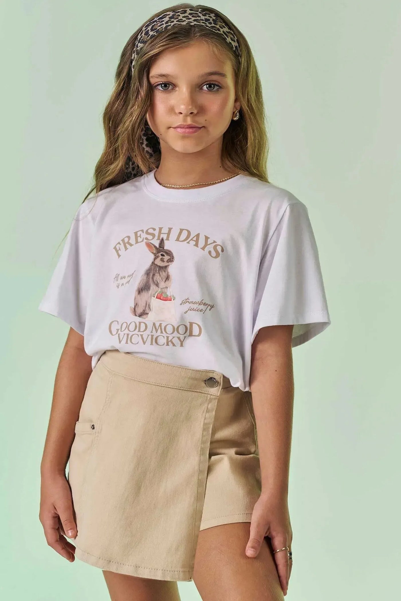 Short Saia em Sarja com Elastano 87508 Vic&Vicky Teen Menina