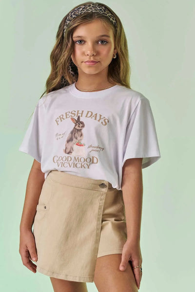 Short Saia em Sarja com Elastano 87508 Vic&Vicky Teen Menina