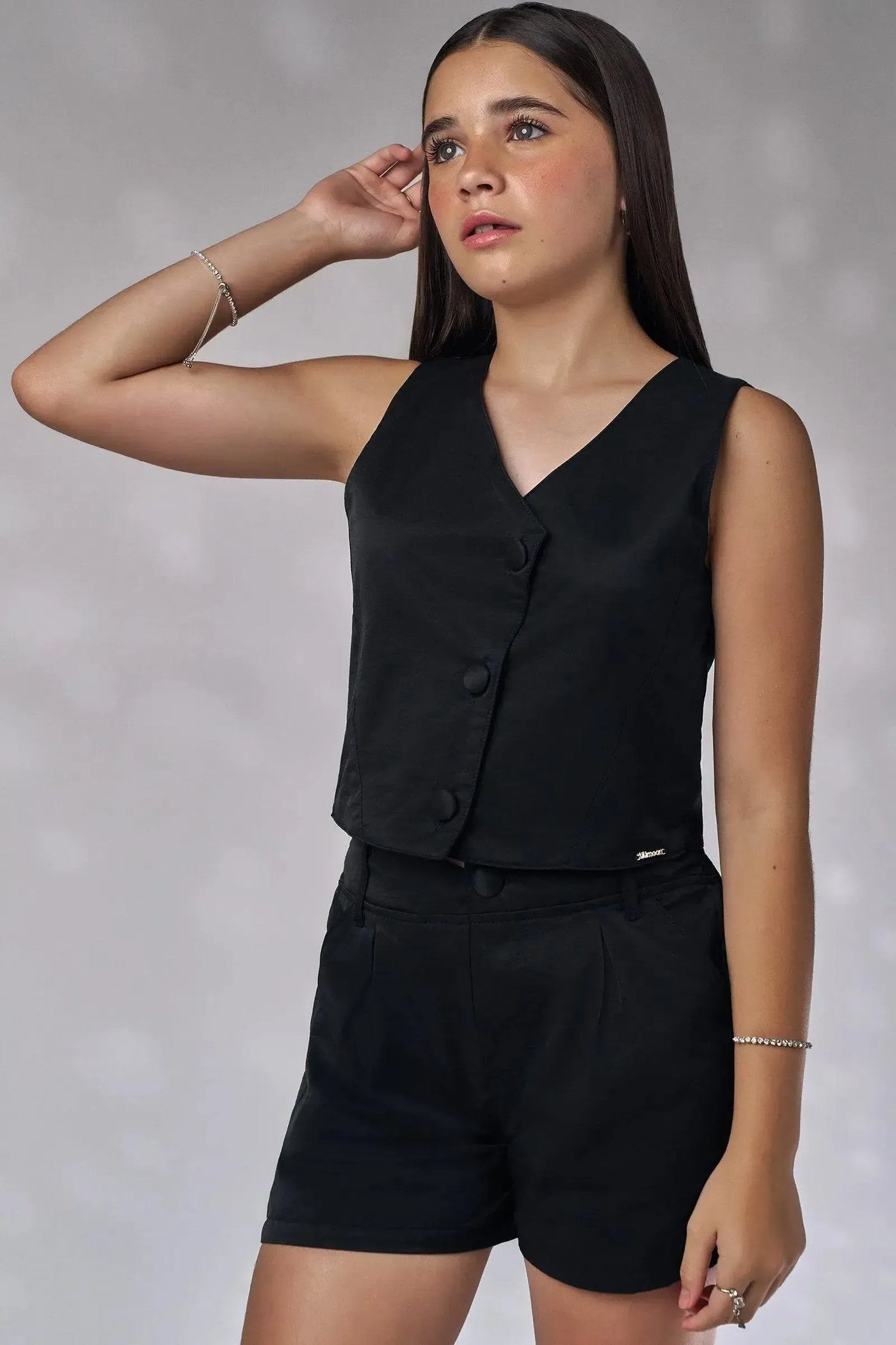 Shorts em Alfaiataria Amore 86544 Lilimoon Teen Menina