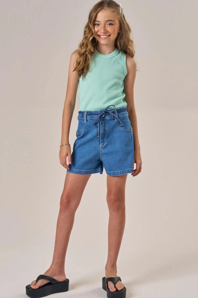 Shorts em Jeans com Elastano 86539 Lilimoon Teen Menina