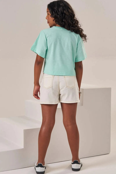Shorts em Sarja com Elastano 87198 Lilimoon Teen Menina