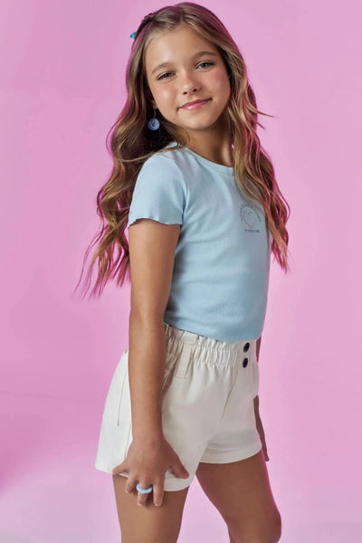 Shorts em Sarja com Elastano 87502 Vic&Vicky Teen Menina