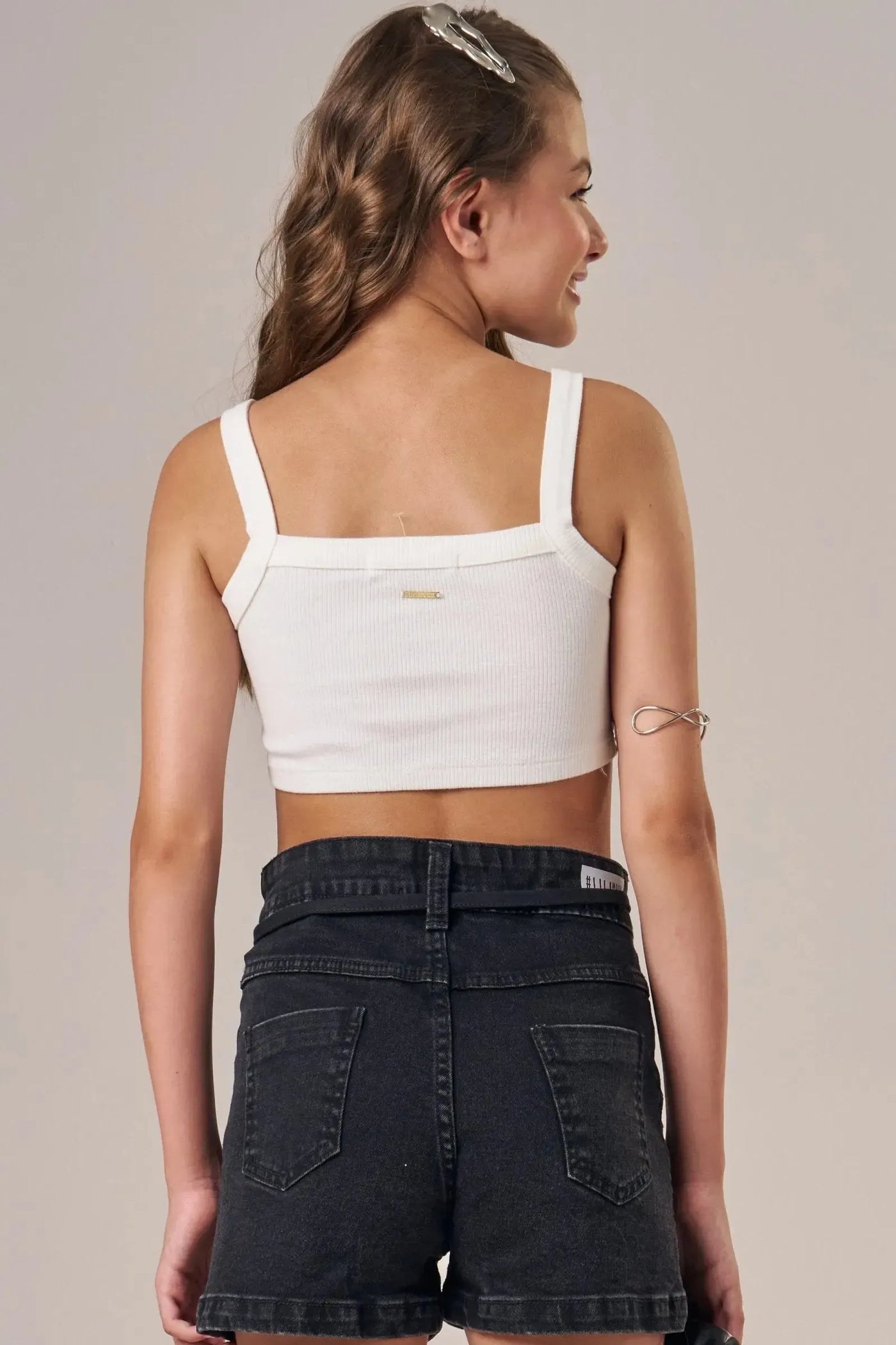 Top Cropped com Bojo em Canelado Liz 86348 Lilimoon Teen Menina