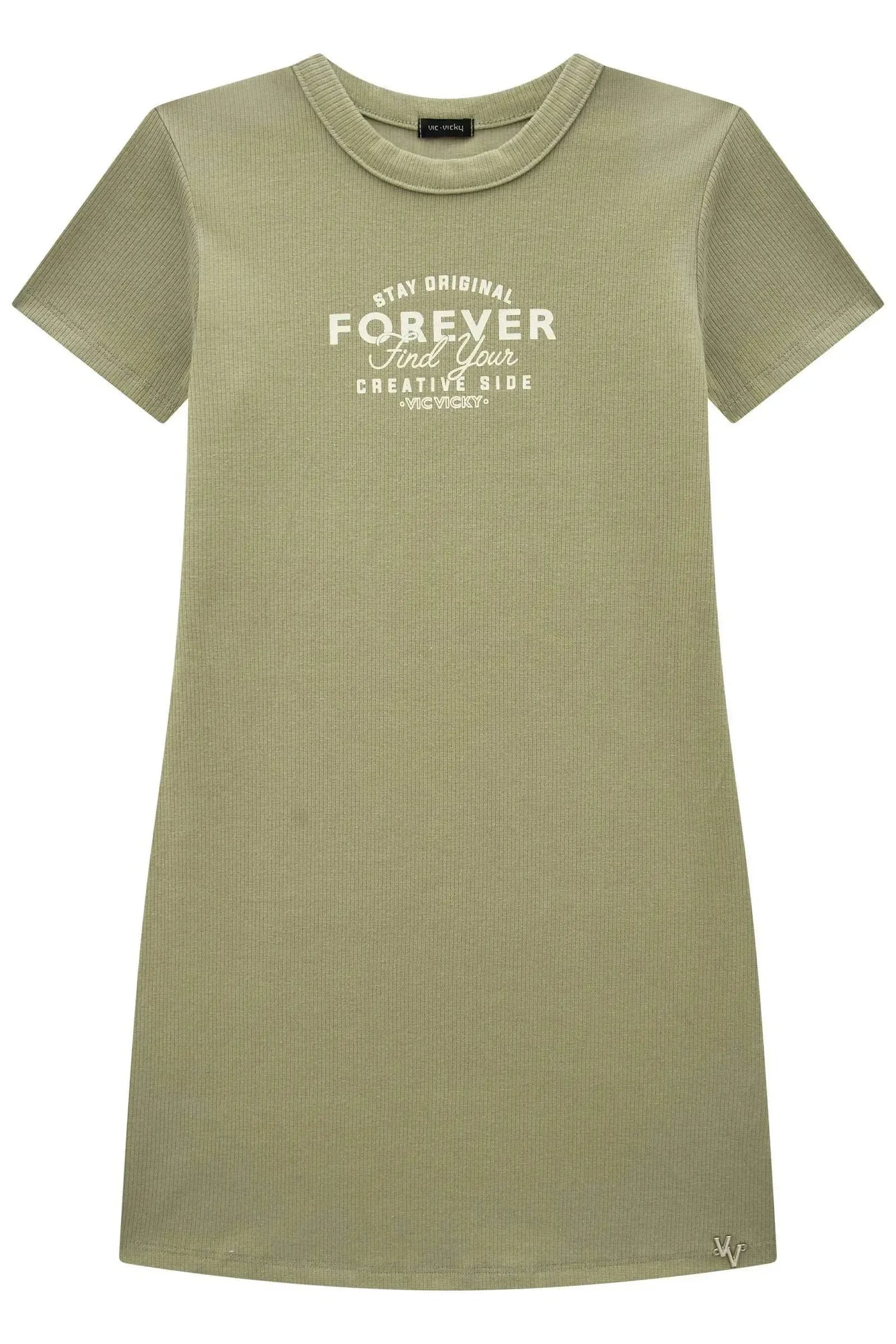 Vestido em Canelado Liz 87851 Vic&Vicky Teen Menina