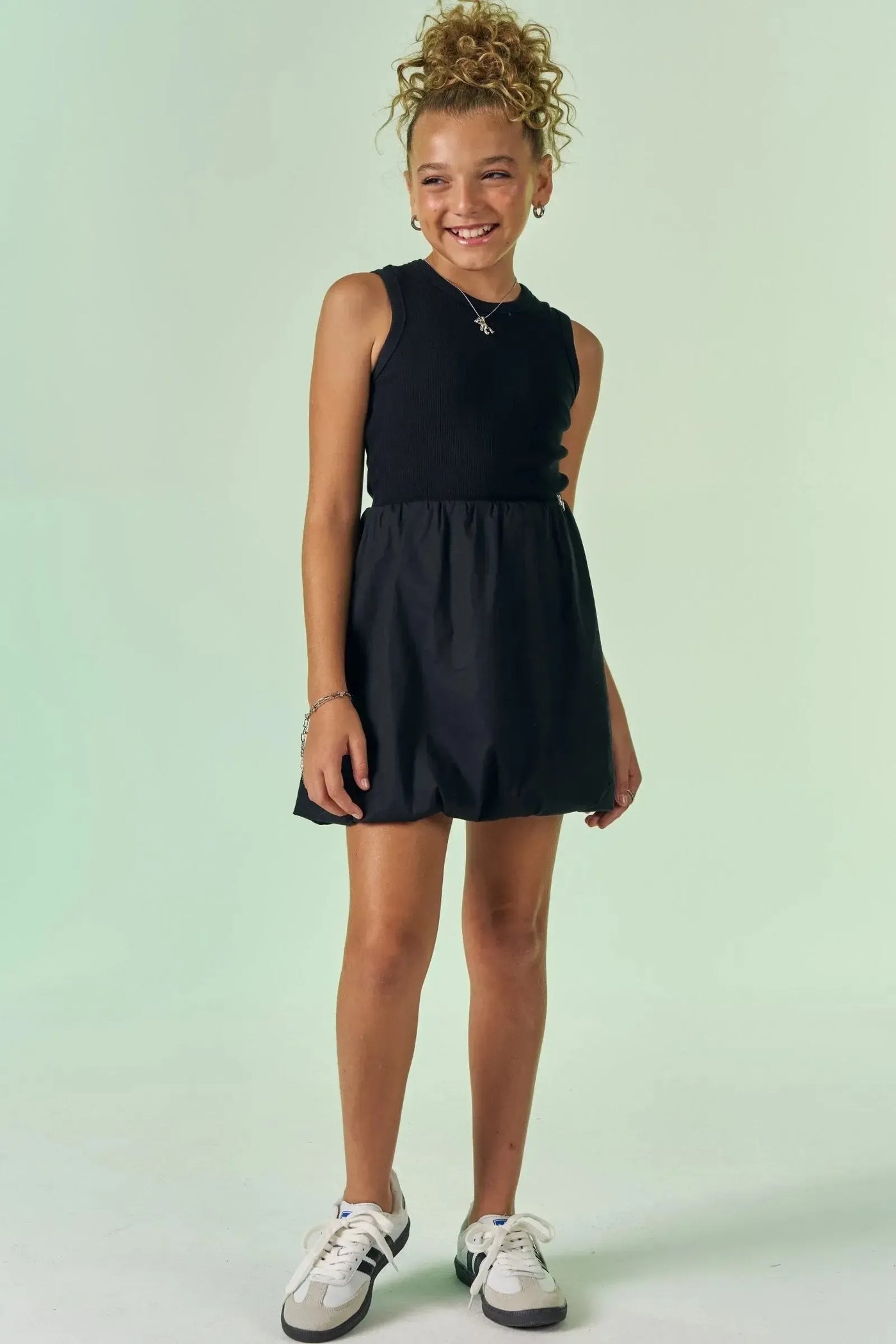 Vestido em Canelado Liz e Tricoline Mônaco 87852 Vic&Vicky Teen Menina