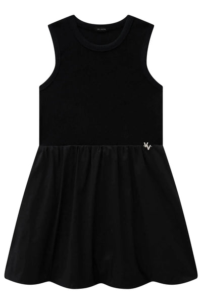 Vestido em Canelado Liz e Tricoline Mônaco 87852 Vic&Vicky Teen Menina