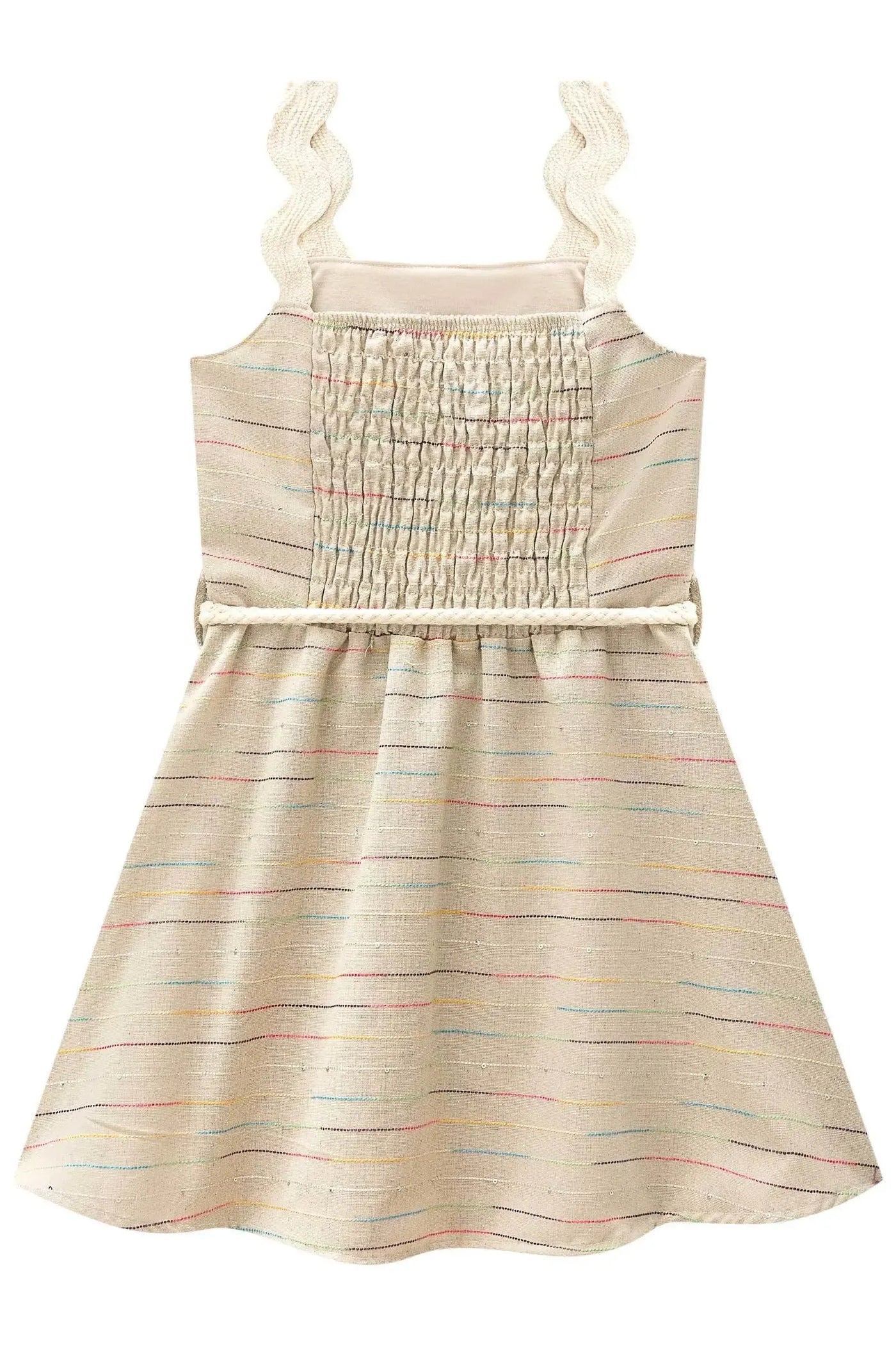 Vestido Médio em Linho Maquinetado 87855 Vic&Vicky Teen Menina