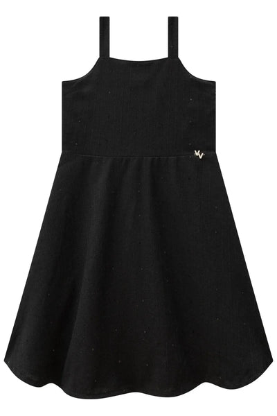 Vestido Médio em Linho Maquinetado 88685 Vic&Vicky Teen Menina